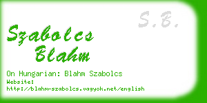 szabolcs blahm business card